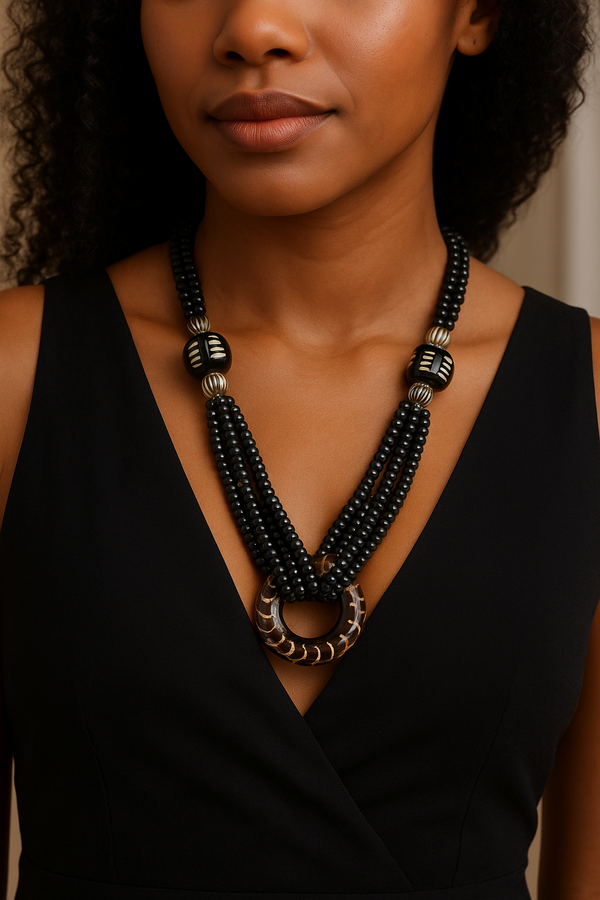 Bold Tribal Ring Necklace