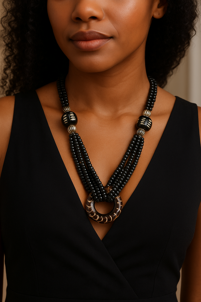 Bold Tribal Ring Necklace