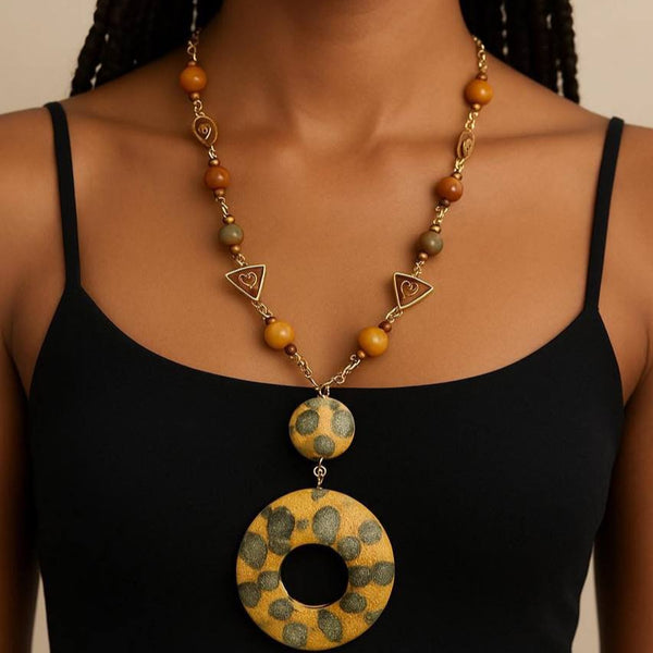 Bohemian Tribal Circle Pendant Necklace