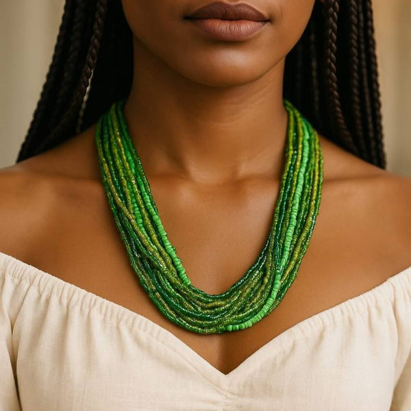 Emerald Essence Multi-Strand Necklace