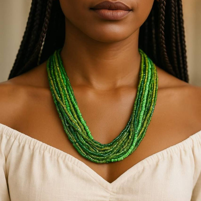 Emerald Essence Multi-Strand Necklace