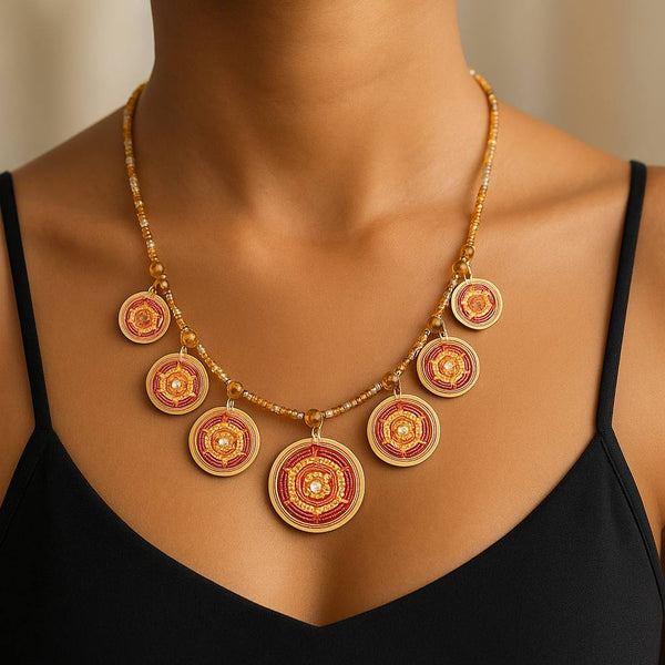 Golden Ember Medallion Necklace