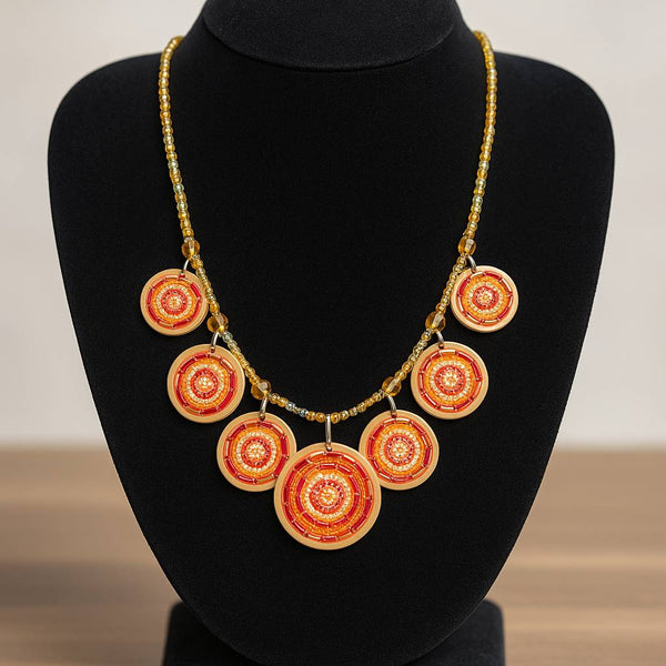 Golden Ember Medallion Necklace