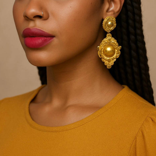 Golden Majesty Statement Earrings