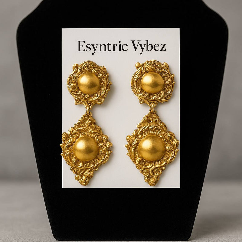 Golden Majesty Statement Earrings