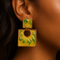 Retro Glow Statement Earrings