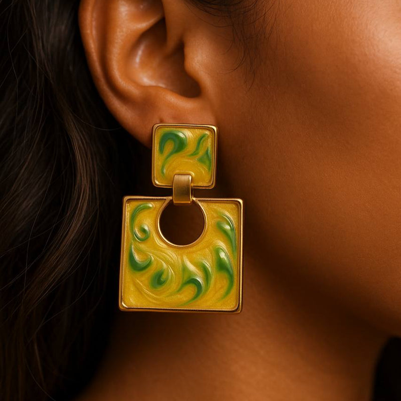 Retro Glow Statement Earrings